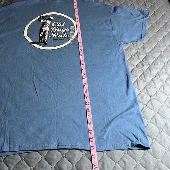 ✨NWT Old Guys Rule T-Shirt XL Blue Golf Graphic Iron Man 100% Cotton - Picture 7 of 7